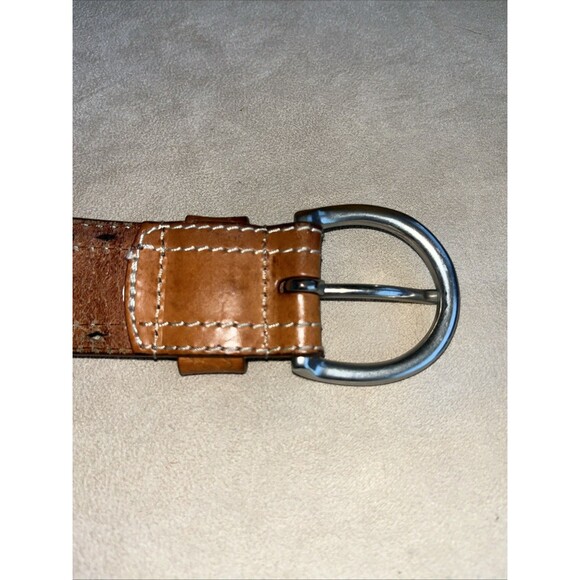 Lauren Ralph Lauren Tooled Brown Leather Belt Flower‎ Pattern Women SZ L 9101304 - Picture 8 of 16